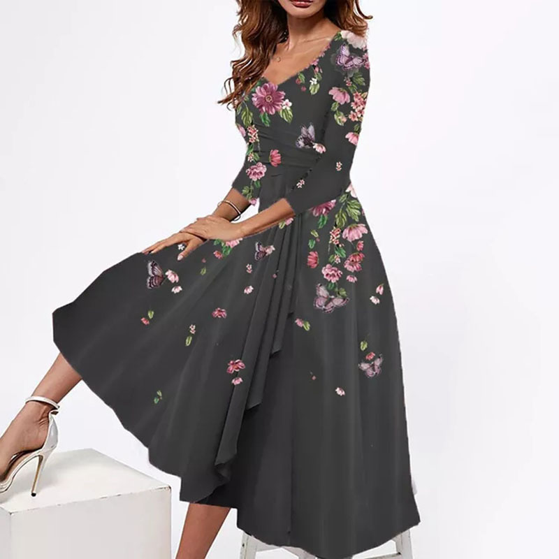 Robe-trap-ze-imprim-floral-pour-femmes-col-en-V-demi-manches-grande-taille-d-contract-4